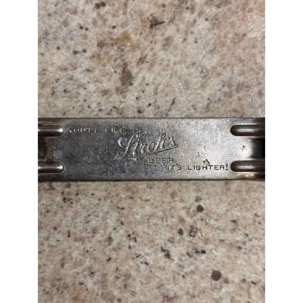 Vintage Stroh's Beer Church Key Bottle Can Opener Vaughan Detroit Michigan 4in - Picture 2 of 9